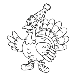 Funny Turkey Coloring Page