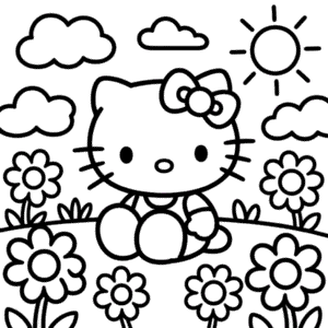 Printable Hello Kitty Coloring Page
