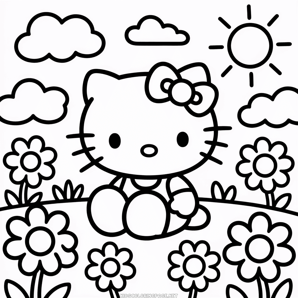 Printable Hello Kitty Coloring Page