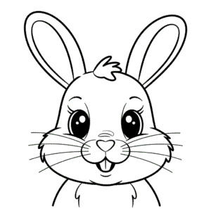 Rabbit Head Coloring Page