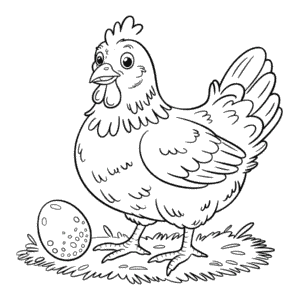 Realistic Chicken Coloring Page