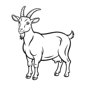 Realistic Goat Coloring Page