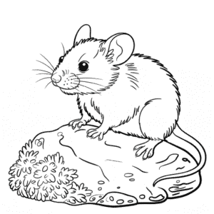 Realistic Mouse Coloring Page