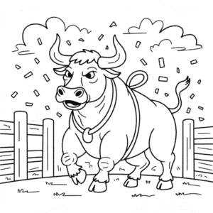 Rodeo Bull Coloring Page