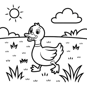Simple Duck Coloring Page