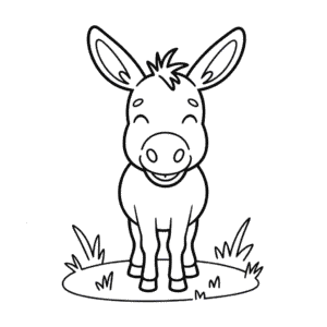 Smiley Donkey Coloring Page
