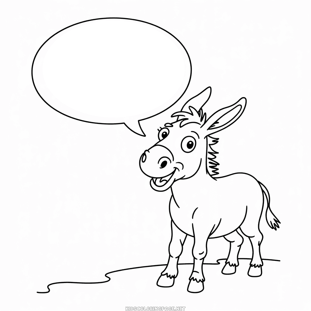 Talking Donkey Coloring Page