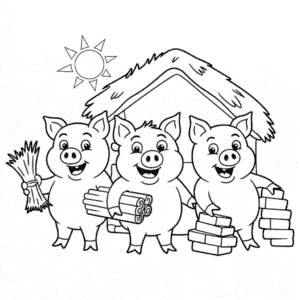 Three Little Pigs Coloring Page