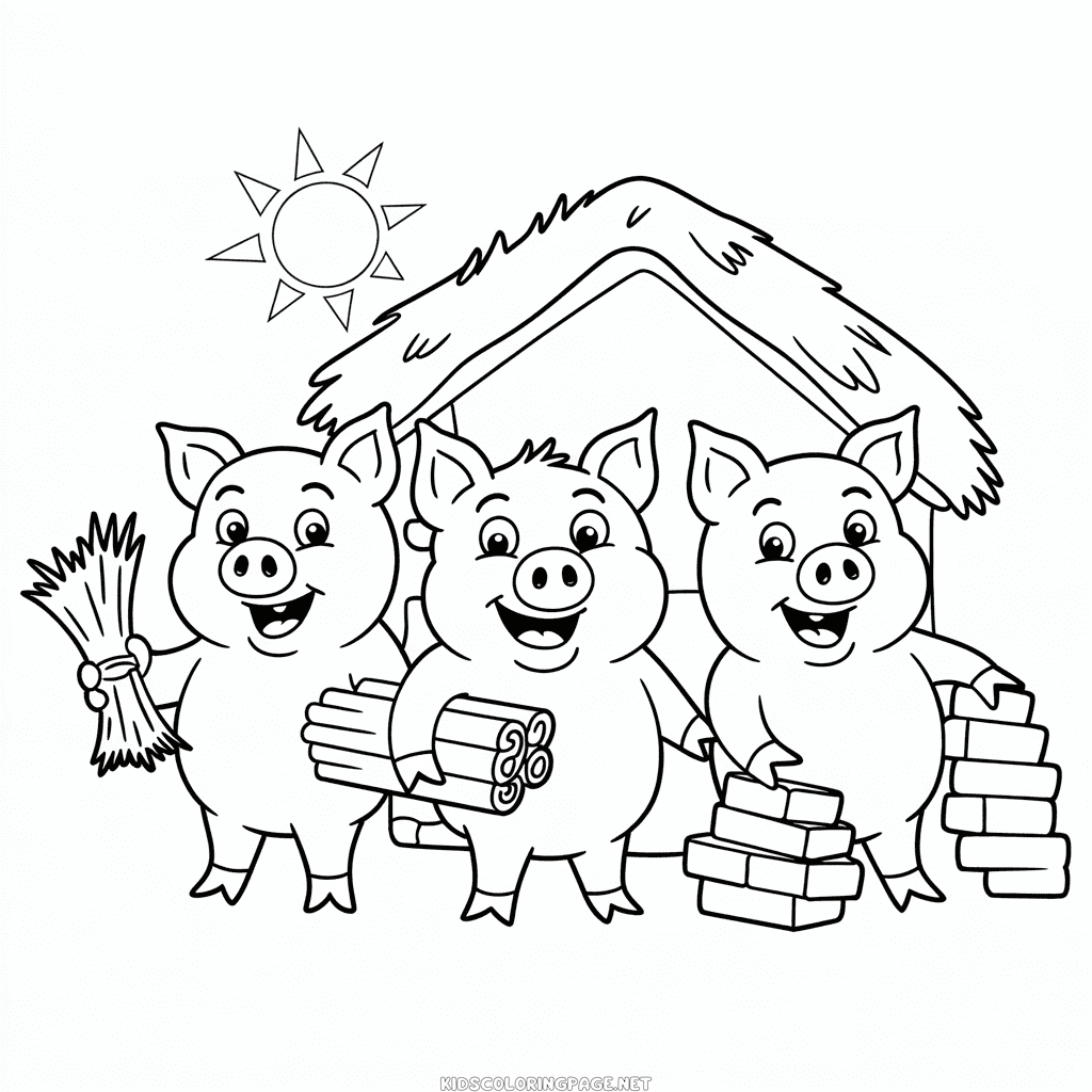 Three Little Pigs Coloring Page
