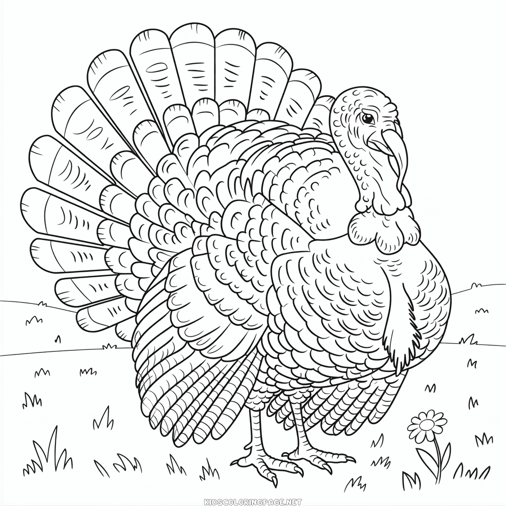Adult Turkey Coloring Page