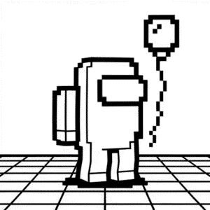 Among Us Minecraft Coloring Page