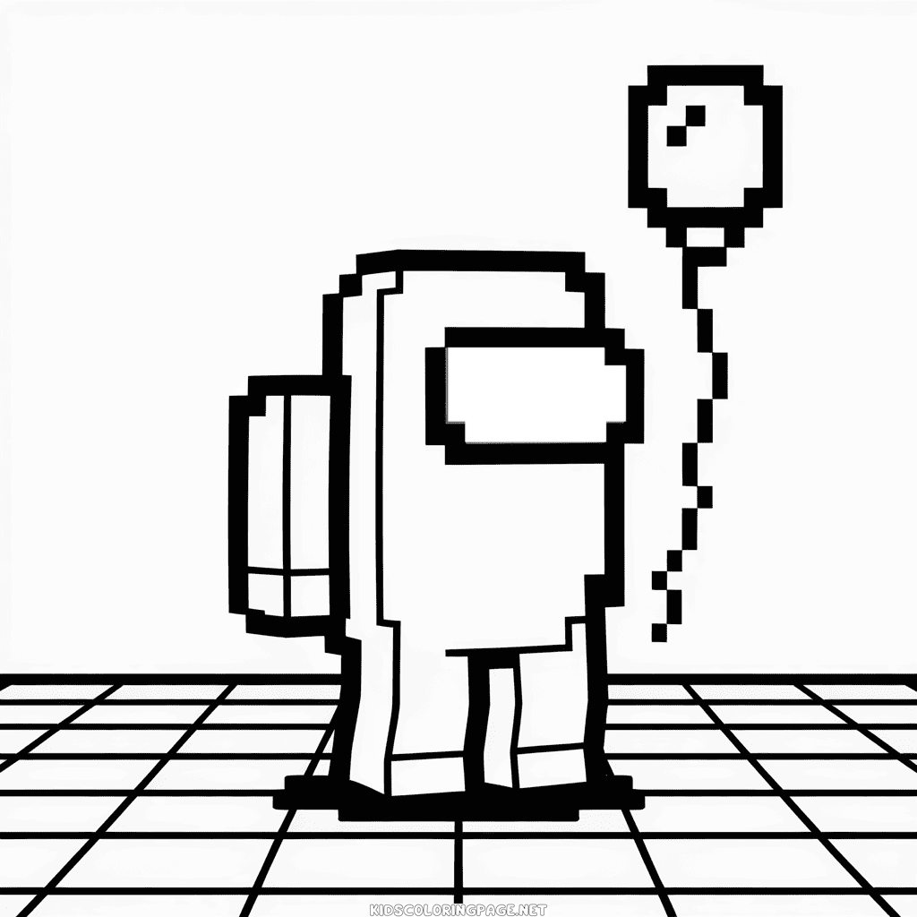 Among Us Minecraft Coloring Page
