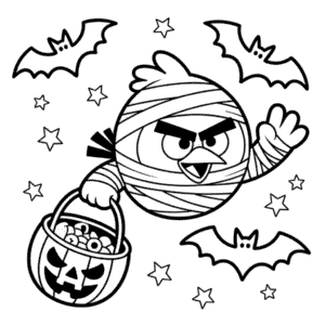 Angry Bird Halloween Coloring Page