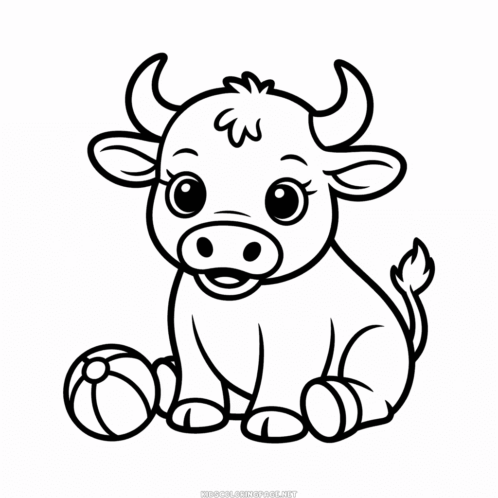 Baby Bull Coloring Page