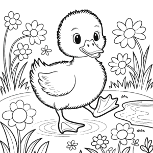Baby Duck Coloring Page