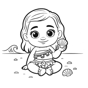 Baby Moana Coloring Page