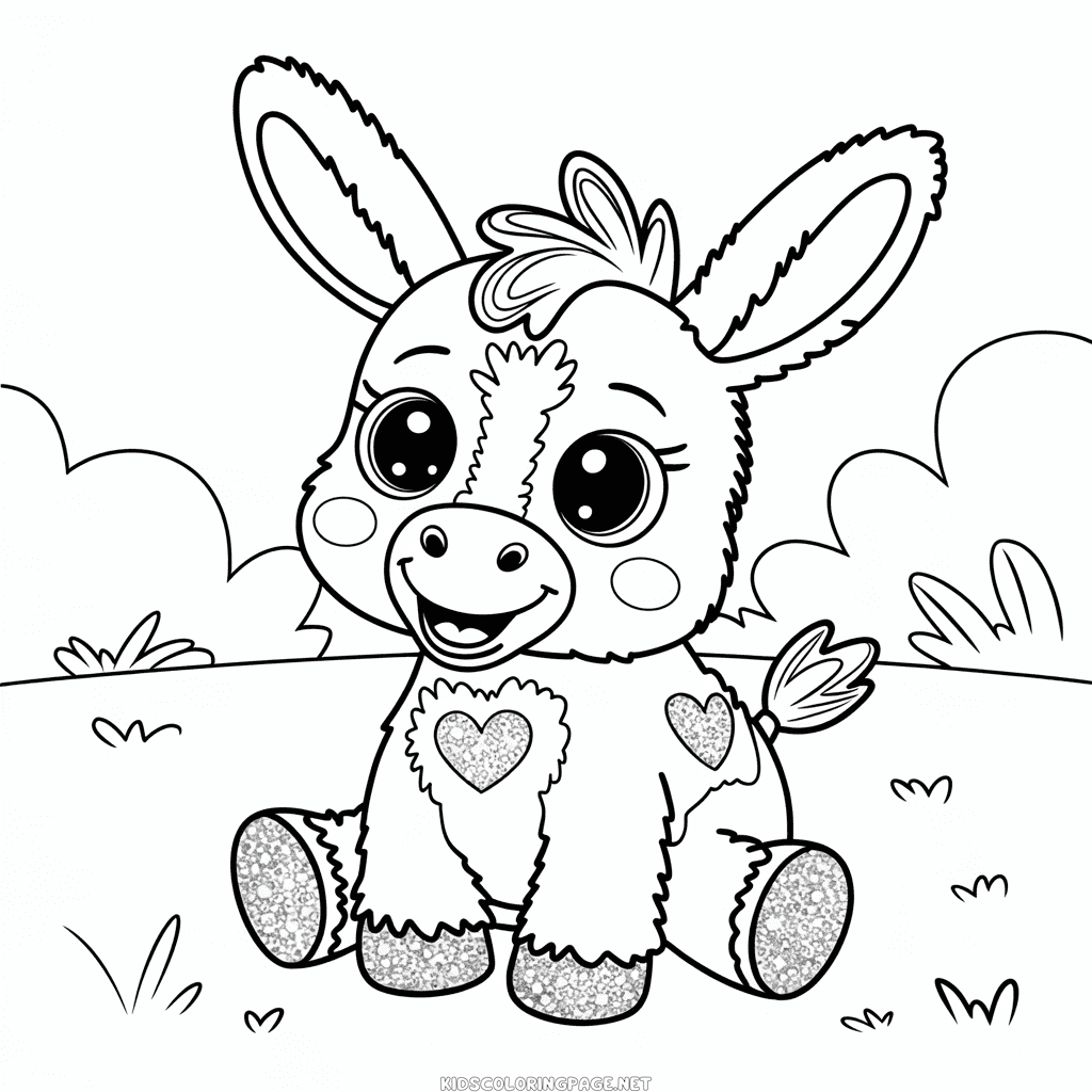 Beanie Boo Donkey Coloring Page