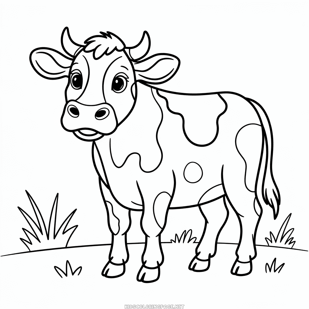 Black and White Cow Coloring Page
