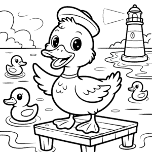 Cartoon Duck Coloring Page