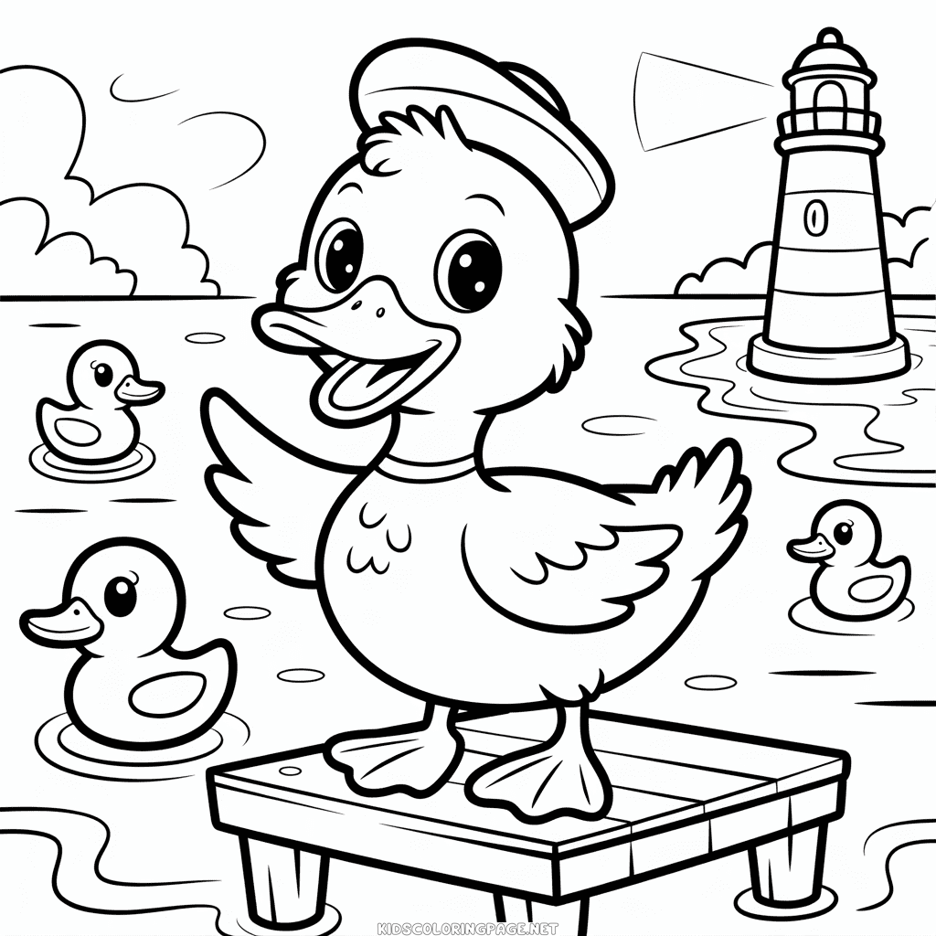 Cartoon Duck Coloring Page