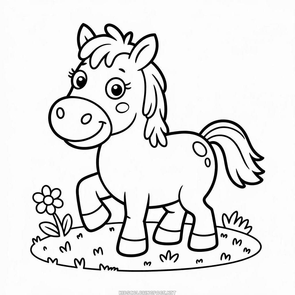 Cartoon Horse Coloring Page