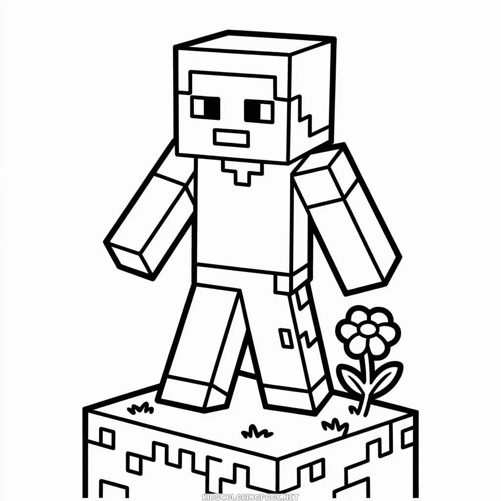Character Minecraft Coloring Page