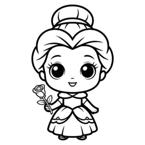 Chibi Disney Princess Coloring Page