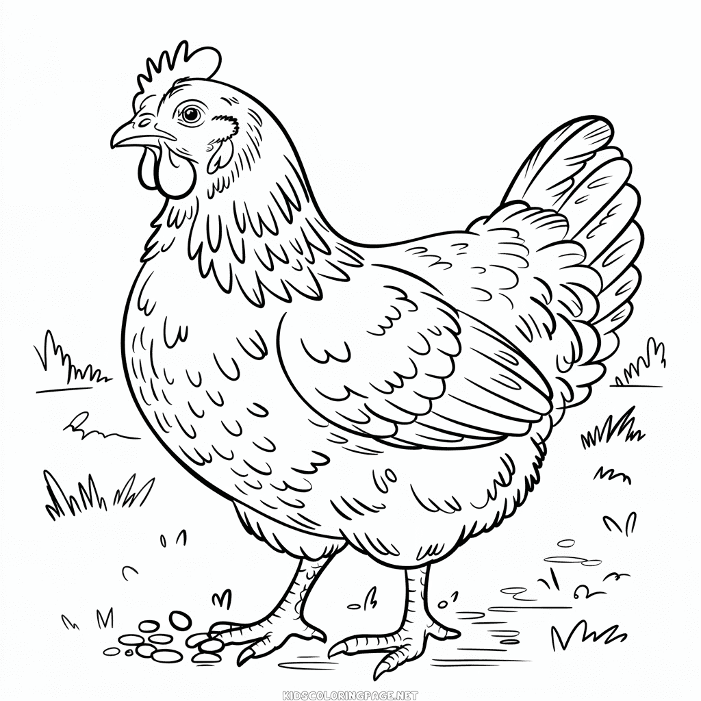 Chicken Hard Coloring Page