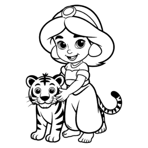 Child Jasmine Coloring Page