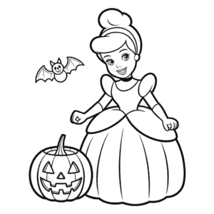 Cinderella Halloween Coloring Page