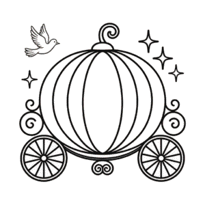 Cinderella Pumpkin Carriage Coloring Page