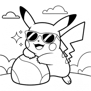 Cool Pikachu Coloring Page