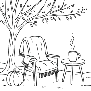 Cozy Fall Coloring Page