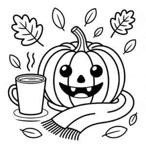 Cute Aesthetic Fall Coloring Page