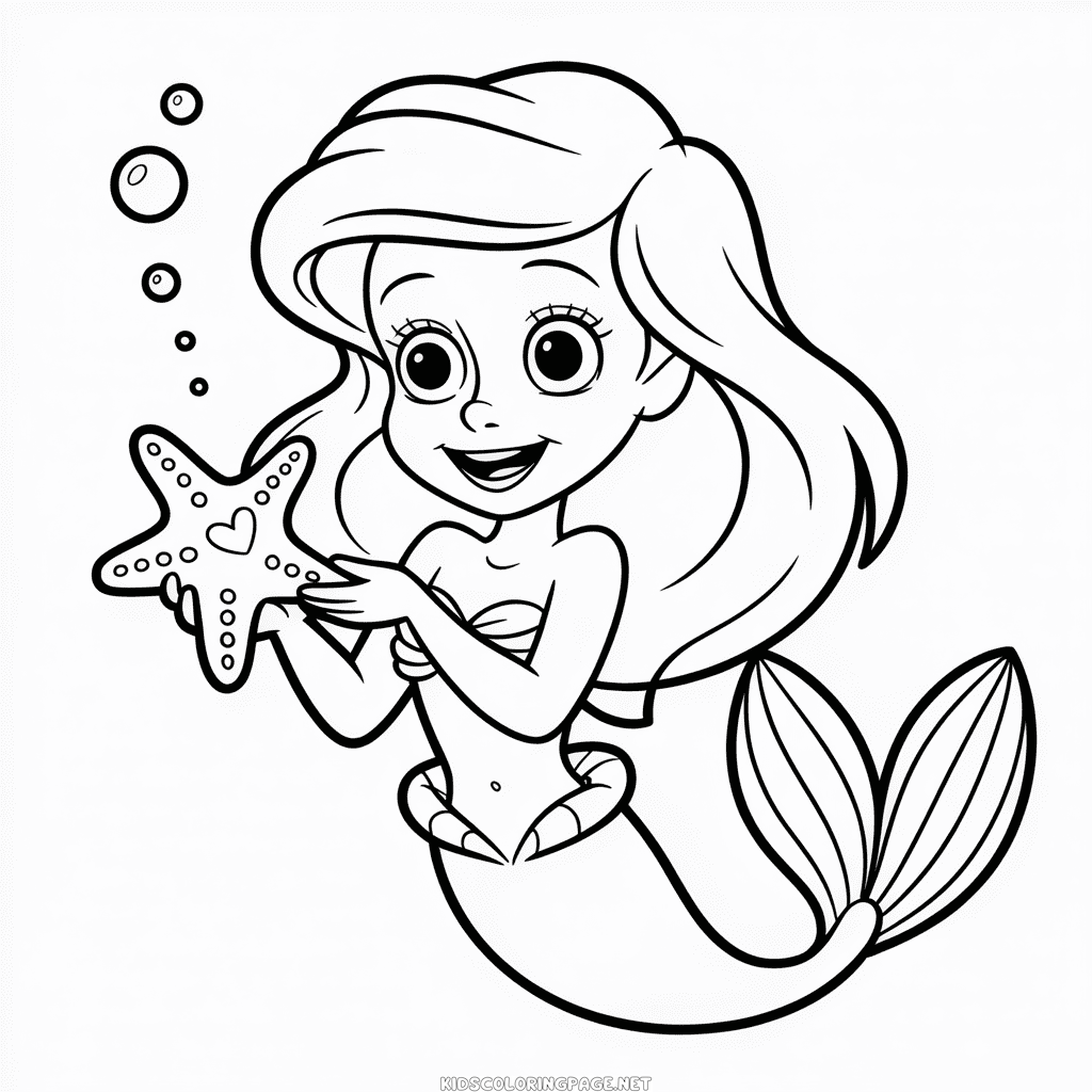 Cute Ariel Coloring Page