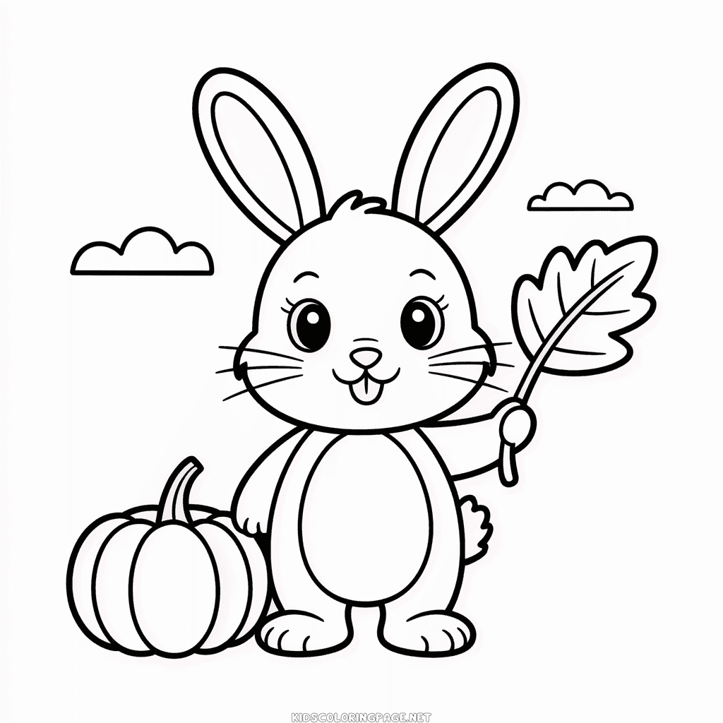 Cute Easy Fall Coloring Page