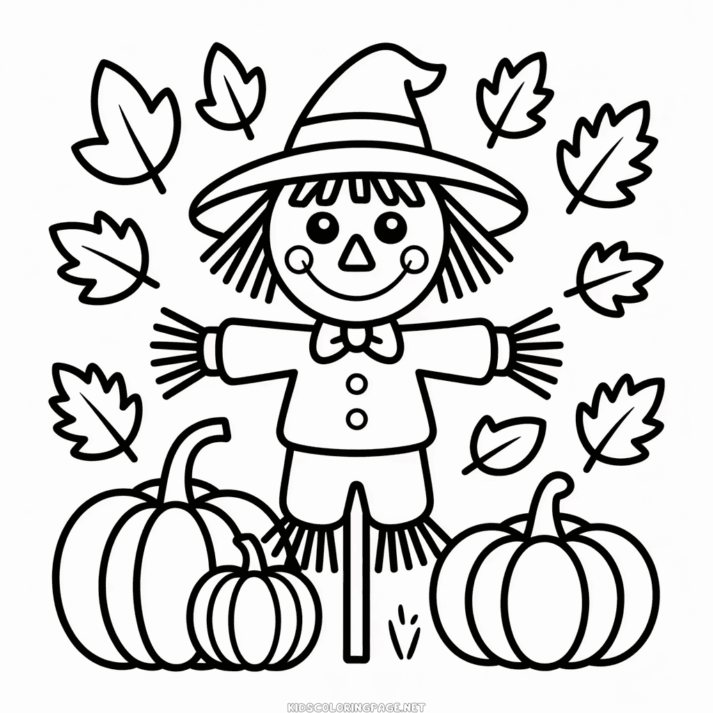 Cute Fall Coloring Page