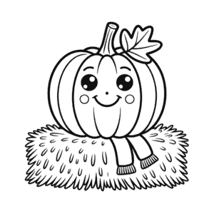 Cute Fall Pumpkin Coloring Page