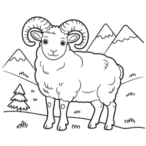 Dall Sheep Coloring Page