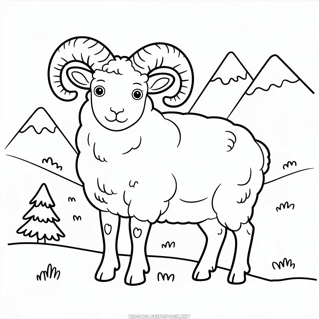 Dall Sheep Coloring Page