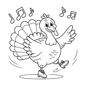 Dancing Turkey Coloring Page