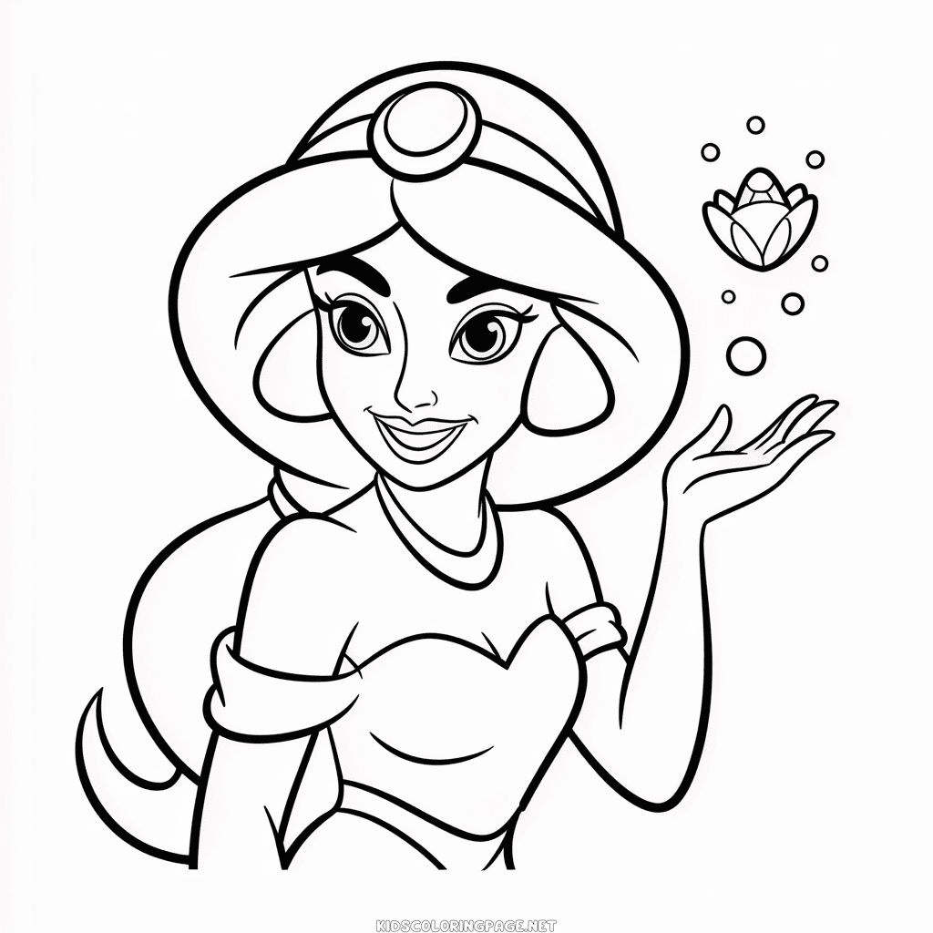 Disney Jasmine Coloring Page
