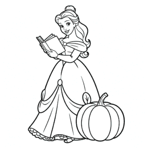 Disney Princess Fall Coloring Page
