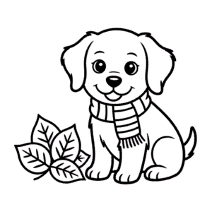Dog Fall Coloring Page