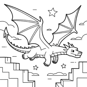 Dragon Minecraft Coloring Page