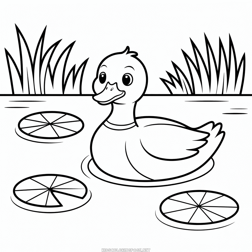 Duck Pond Coloring Page
