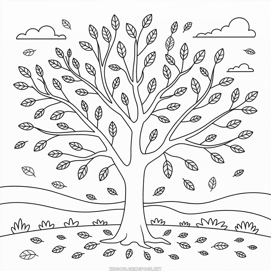 Early Fall Coloring Page