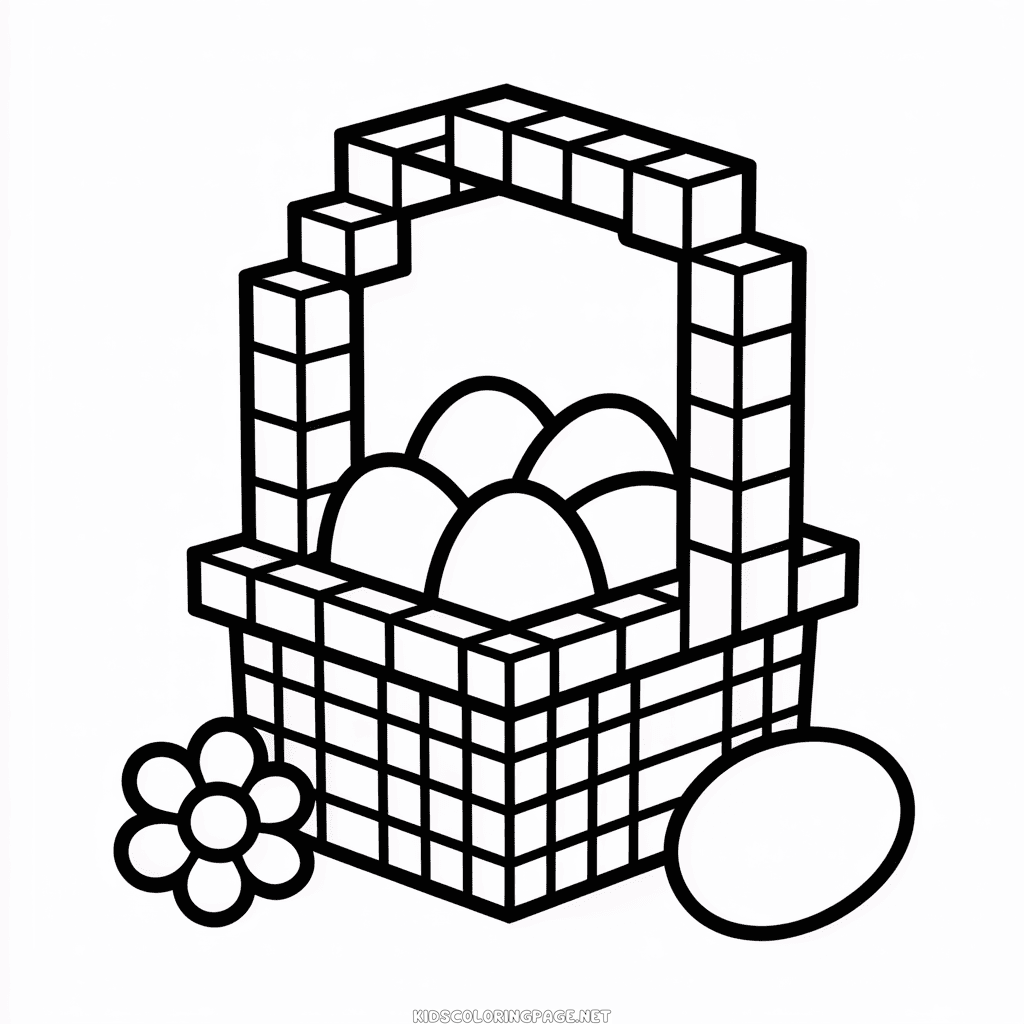 Easter Minecraft Coloring Page