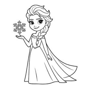 Easy Elsa Coloring Page