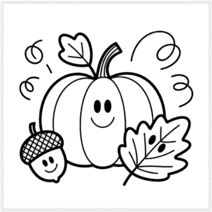 Easy Fall Coloring Page